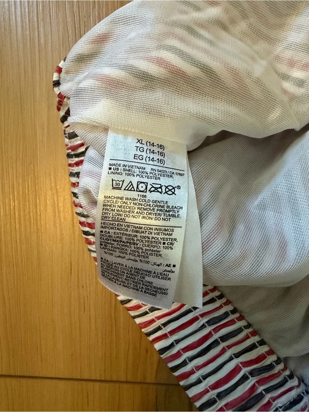 Old Navy Boys Red White Blue Striped Swim Trunks